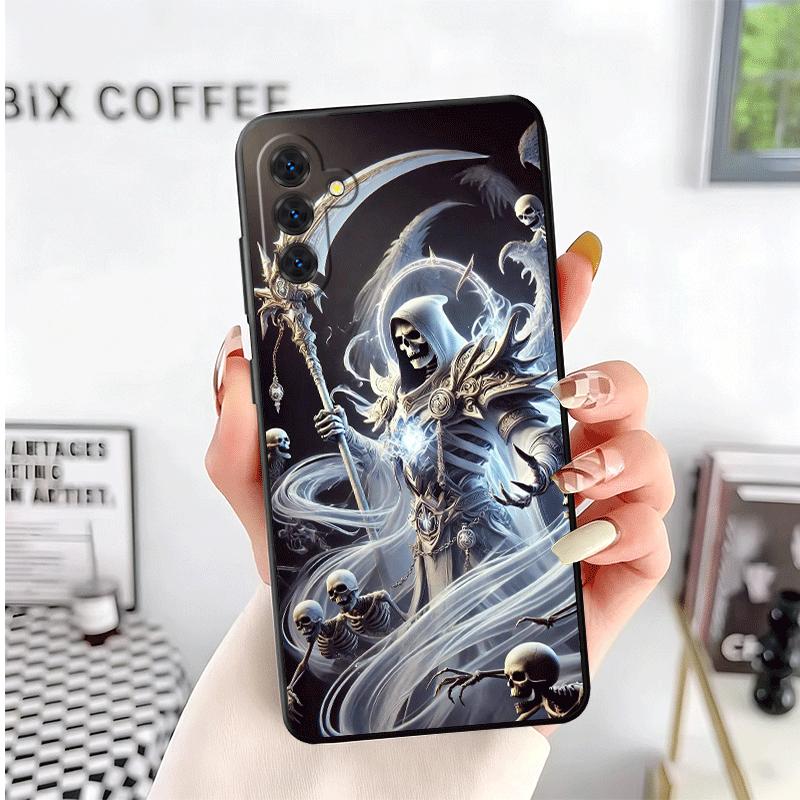 Death Grim Reaper Skull Scythe Soft Phone Case for Samsung A17 A37 A57 A16 A26 A36 A56 A15 A25 A35 A55 A14 A24 A34 A54 A13 A23 A