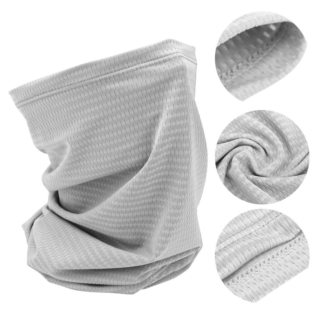 Outdoor Polyester DustPoof Scarf UV Protection Face Cover MultiPurpose Headband(White )