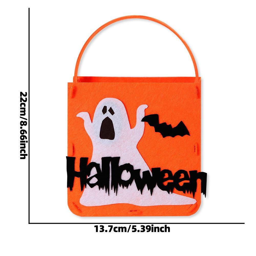 Felt Material Halloween Trick-or-Treat Bag Non-woven Tote Handheld Size Halloween Gift Bag Stereo Design Classic Elements