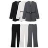 Fashion Style 2024 Fall and Winter New Women's Clothing with Belt Long Sleeves Casual Suit Jacket Pants 8941178