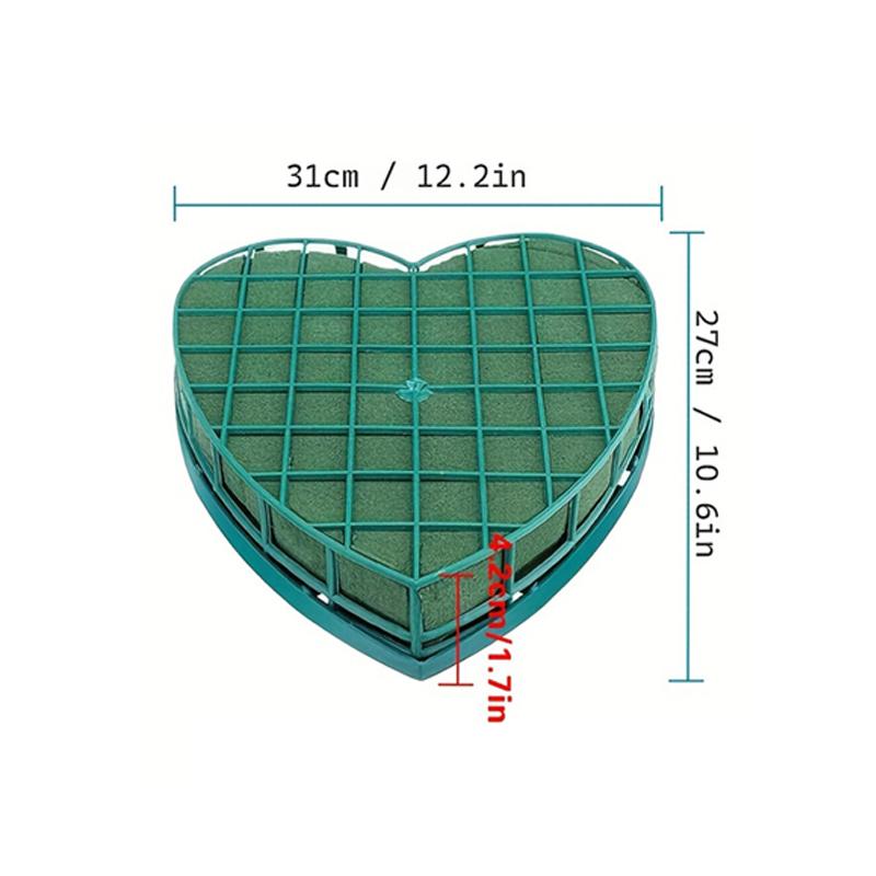 1 шт. Большие цветочные пенопластовые блоки в форме сердца, цветочные кирпичи с присоской для подноса, зеленая флористическая губка, цветочная грязь для свадебной вечеринки
