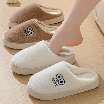 Новые хлопковые тапочки с большими глазами, летняя уличная обувь, домашние тапочки для помещений, толстая подошва, милые, нескользящие, для ванной, парные тапочки, женские