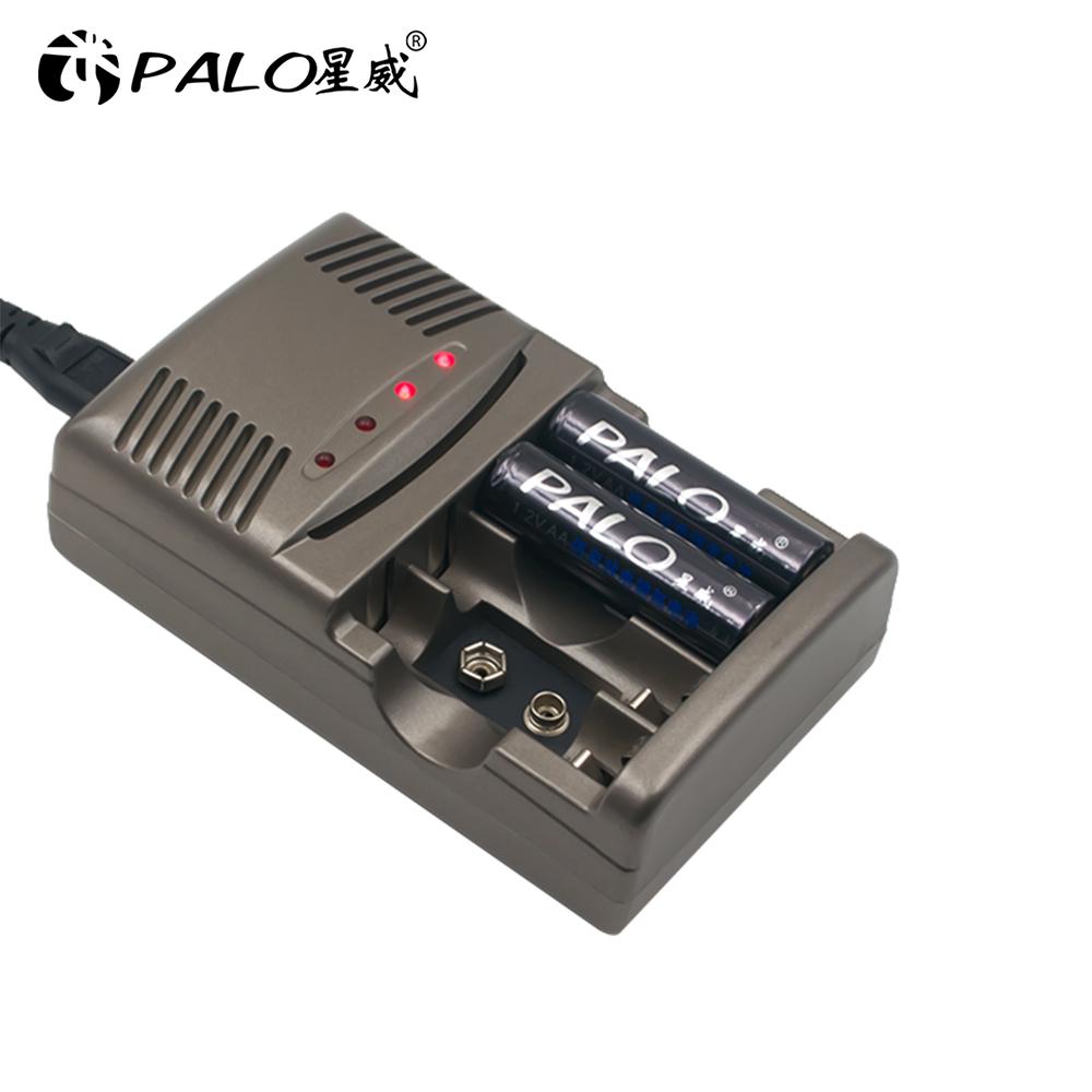 PALO Умное зарядное устройство со светодиодной подсветкой для NI-MH NI-CD AA AAA аккумуляторов для NI-CD LI-ION 9V 6F22 Многофункциональное зарядное устройство для аккумуляторов