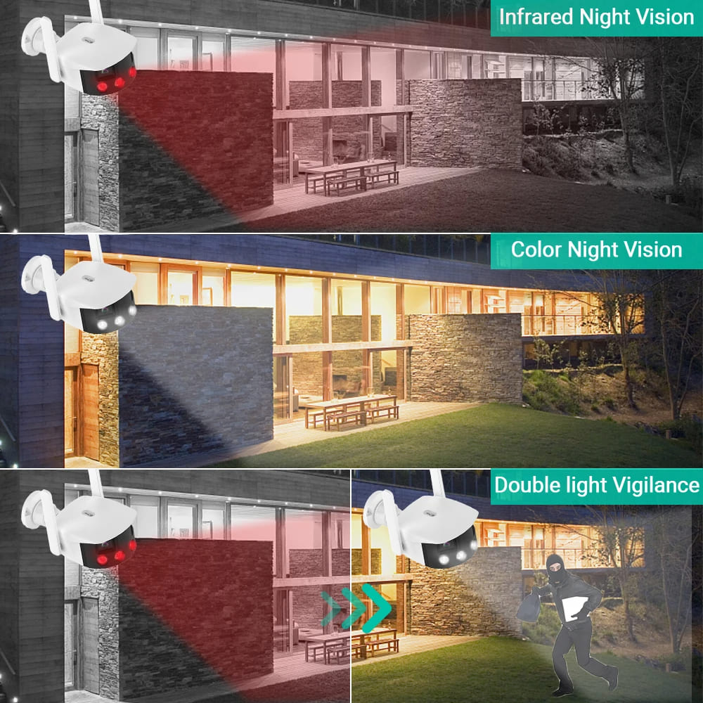 4K 8MP Панорамная Wi-Fi камера с двумя объективами, широкий угол обзора 180°, AI, обнаружение человека, 4MP ICSEE, IP-камера наблюдения, уличная водонепроницаемая