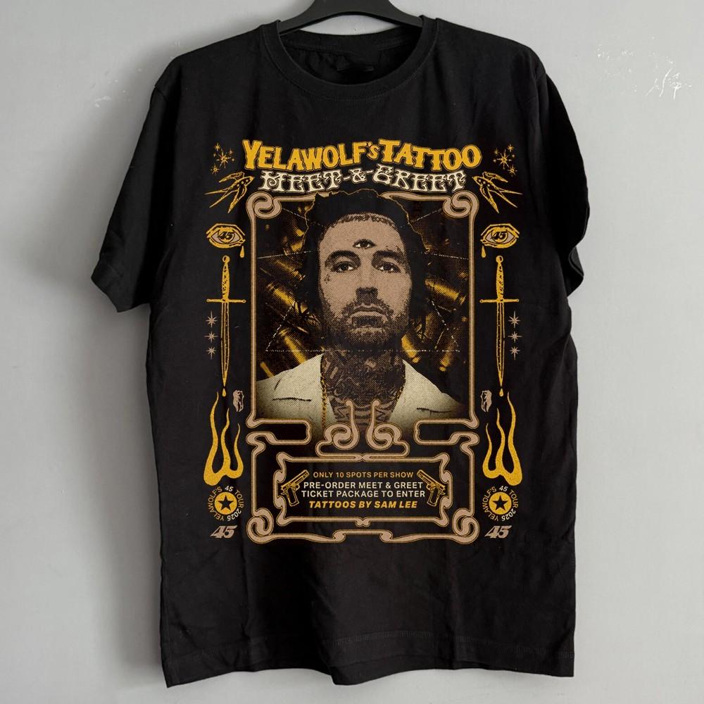 Редкая унисекс футболка Yelawolf 45 Tour Мужская S-235XL 20D319