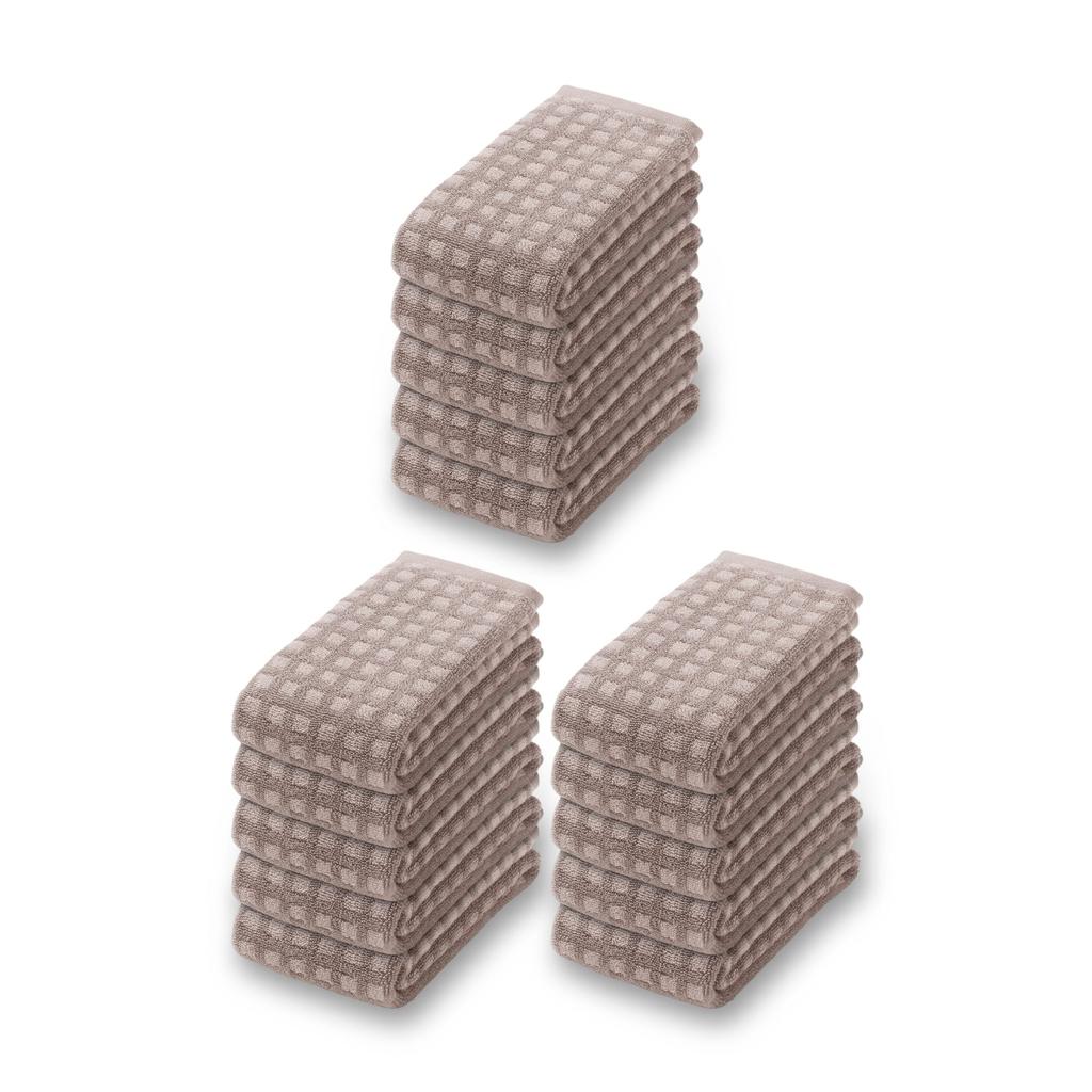 MUJI Мягкое махровое полотенце для лица (Узор) - Набор из 15 шт., 34 x 85 см, Бежевая клетка 84971280