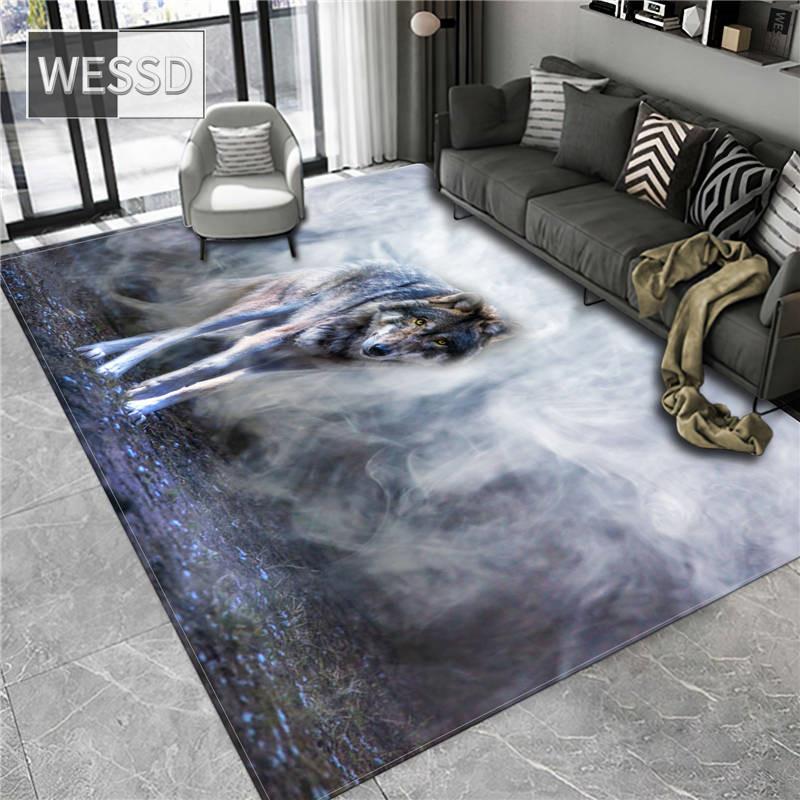 Ковер с волком, 3D напольный коврик с животными для ванной комнаты, большой фланелевой ковер, мебель для гостиной, спальни, ковер для гостиной, прикроватный коврик