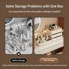 360° Rotatable Desktop Shelf PP Open Grid Organizer Portable Cosmetic Storage Box  For Vanity Desk