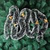 New Year Christmas Tree Ornament Snowflake Strips Ribbon Garland With Bowknot Dark Green Ribbon