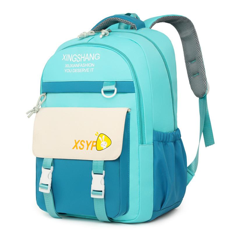 Print Letter Xsyp Backpack With Color Blocking Design For School Use Travel