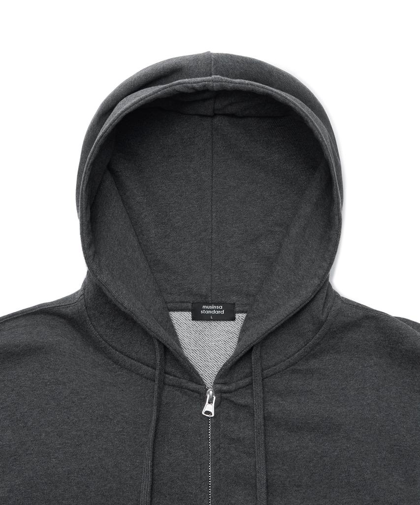 Musinsa Standard Hooded Sweat Zip-Up [Charcoal Gray]