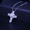 Classic Retro Shiny Cubic Zirconia Cross for Women Fashion Gold Silver Color Crystal Cross Choker Pendant Necklace Party Jewelry