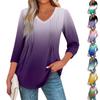Women's Fashion Casual 3/4 Sleeve Tops Pleated Fashion Clothing T-shirt Tops