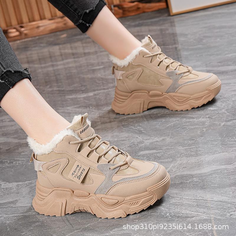 Зимние новые вельветовые папины кроссовки ins с увеличением роста теплые спортивные кроссовки повседневные хлопковые кроссовки K