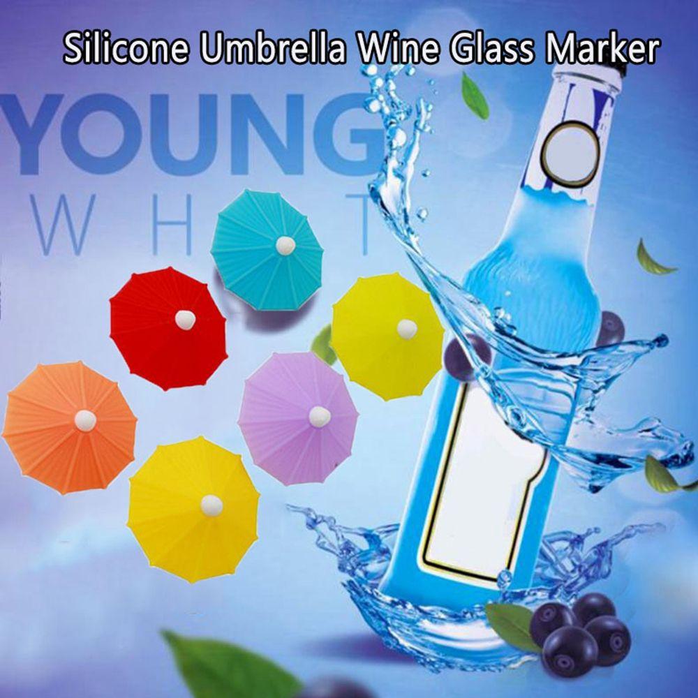 Creative Silicone Umbrella Shape Party Supplies Bar Accessories Wine Glass Charm Cup Label Sign Mark Tag Cup Identification