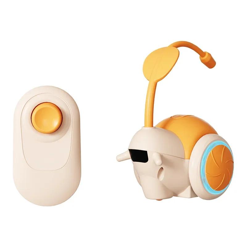 Cat Toys Car for Bored Indoor Adult Cats Remote Control Cat Toy with 4 Directions LED Lights Interactive Remote Control Toy
