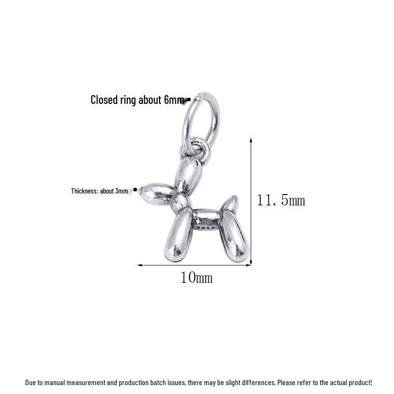 Подвеска-шарм «Собака-пузырь с бантом» из стерлингового серебра S925 для браслетов из бусин «сделай сам»