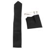 Men Gift Tie Set Silky Necktie Tie Clip Soft Lightweight Pocket Square Cufflink Set 8cm Width for