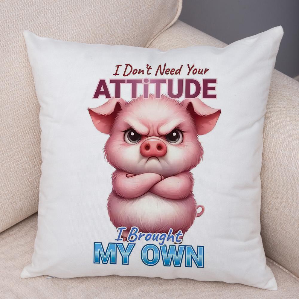 Smiling Monkey Pillowcase Double Print Do Not Disturb Sloth Cushion Cover Soft Plush Sassy Duck Pillowcase for Sofa Home Car