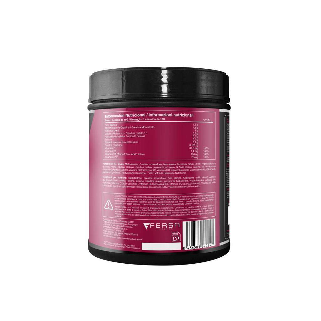 Pre-Workout Energy Drink | Powerful Pre-Workout with Creatine | Beta-Alanine, Taurine, Caffeine, and Vitamins | 300g Red Berries