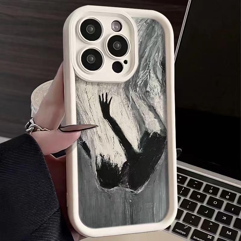 Арт Падающий Чехол для iPhone 15 14Pro Матовый 13 iPhone 12/XR/8plus Мягкий xsmax Новый 11