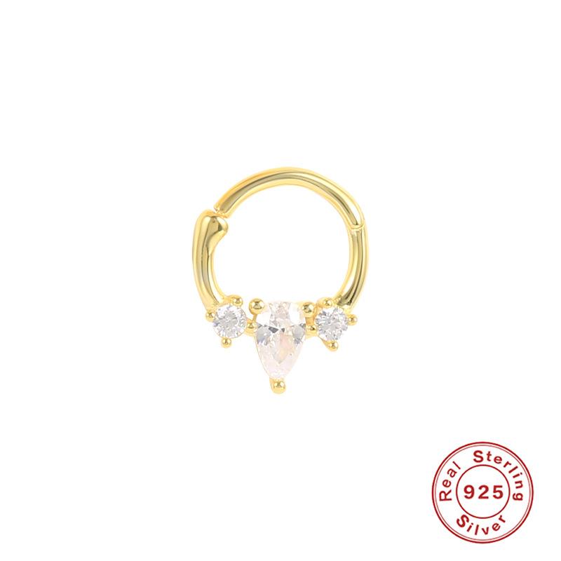 Серьги для пирсинга хряща в носу S925 пробы с открытым кольцом, бесшовные модные серьги для носа