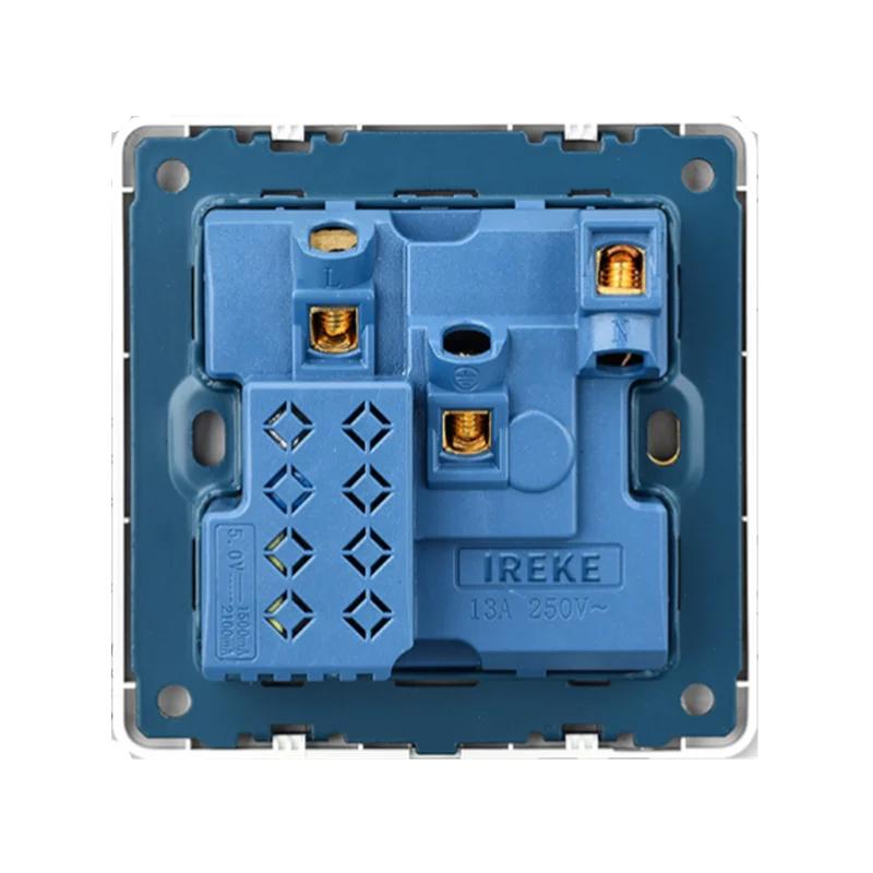 Depoguye UK Plug Usb Wall Socket, 5V 2.1A Double USB Socket Universal Three Hole Power outlet,With LED Indicator AC110V-250V