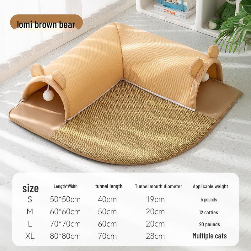 Breathable Spring/Summer Cat Tunnel & Bed Combo for Play and Relaxation