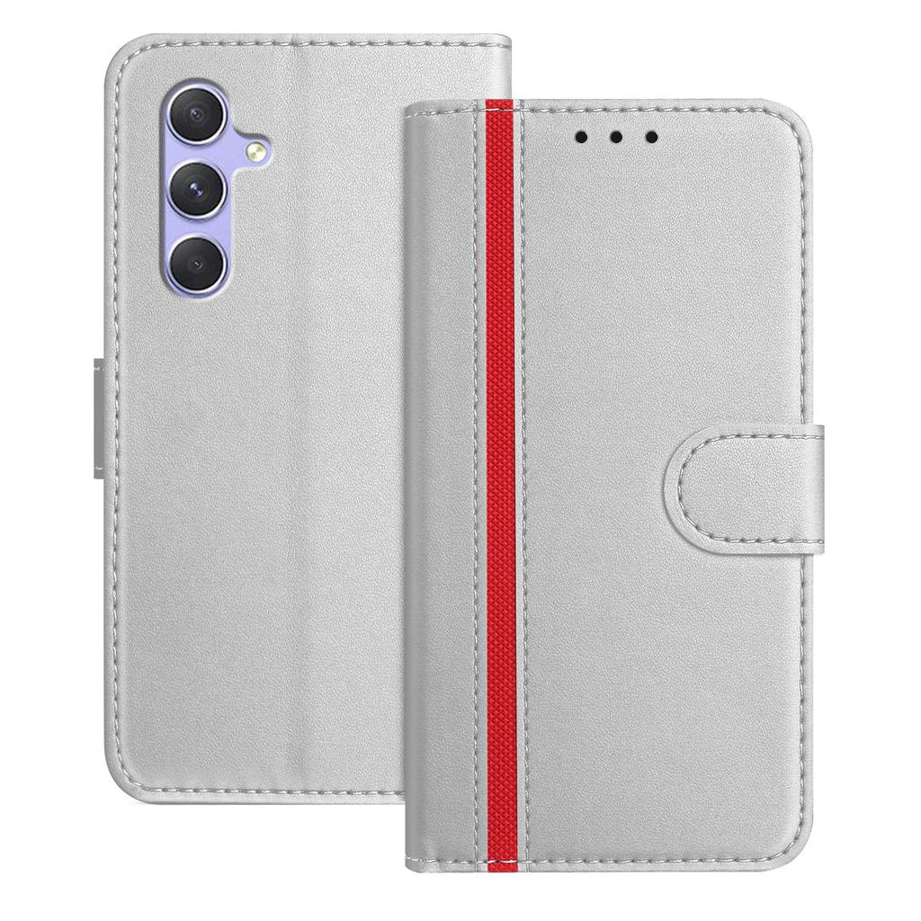 For Samsung Galaxy A54 5G Phone Cases Wallet Stand Color Splicing Leather Cover with Magnetic Clasp
