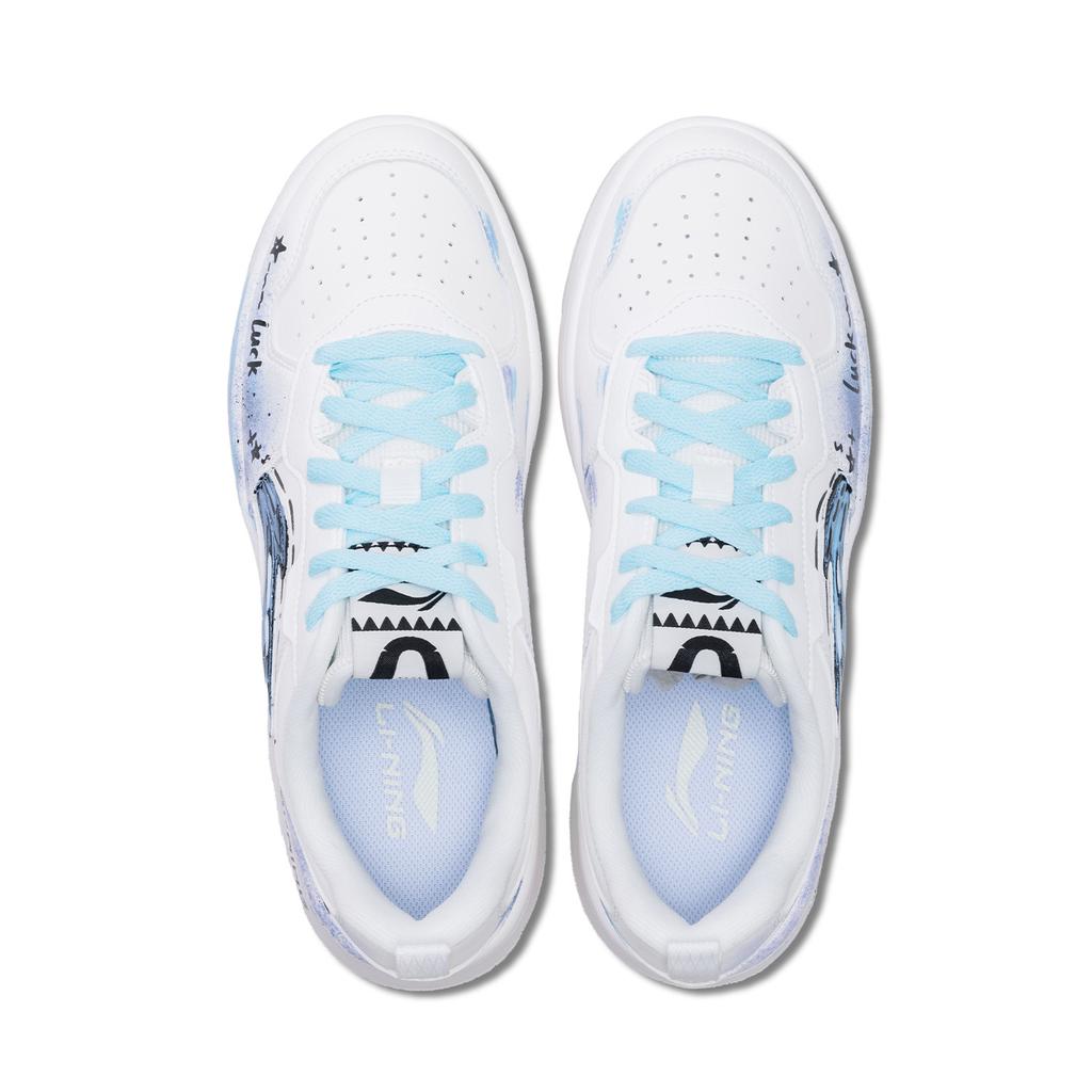 Li Ning First Cloud Звездная Ночь Износостойкие Легкие Низкие Кеды для Скейтборда Мужские Сине-Белые AGCV189-8(Команда893-)