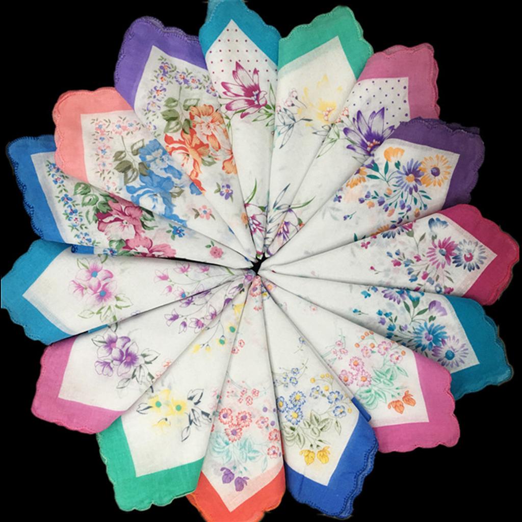 Floral Pattern Handkerchief for Women Wedding Handkerchief Pocket Handkerchief for Bride Groom Wedding Gift