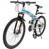 Складной горный велосипед 26" 21 скорость Двойные дисковые тормоза Мужской MTB для поездок на работу и активного отдыха
