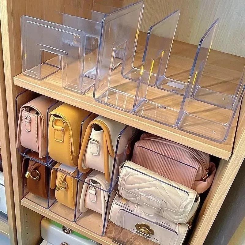 1PC Handbag Storage Rack Divider Organizer Acrylic Luxury Bags Storage Rack Transparent Partition Display Cabinet Rack For Women