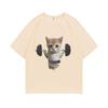 Funny Gym Sam Sulek Cat Graphic Print T-shirts Men Women Cute Fitness Pump Cover Tshirt Oversized Unisex Breathable Casual Top