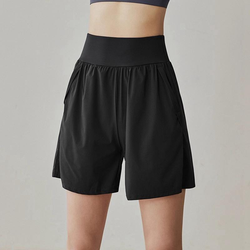 Женские спортивные шорты с высокой талией, свободные, дышащие, быстросохнущие, для фитнеса