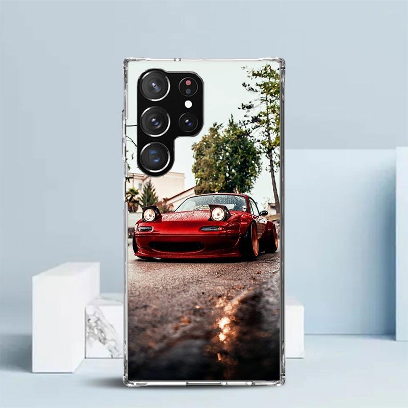 JDM Машина MX5 Милый Мягкий Чехол для Samsung Galaxy S25 Edge S26 S24 S23 Ultra Чехол для Телефона S22 S21 Plus S20 FE Чехол с Рисунком Gal