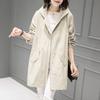 Women's Spring Thin Hooded Jacket Mid-Length Casual Jacket Business Casual Jacket