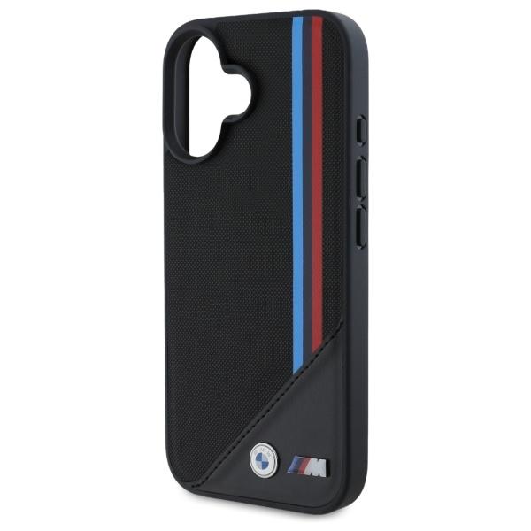 BMW Bmhmp16S23Putrk Iphone 16 6.1Czarny/Black Hardcase M Meshed Tricolor Stripes Magsafe