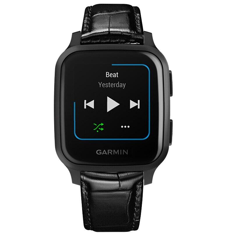 Качественный кожаный ремешок для часов Garmin Venu SQ 2 plus Forerunner 955 255 745 645 245 158 Сменный ремешок