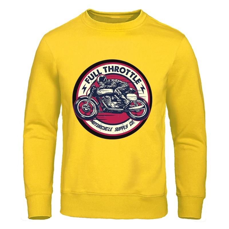 Full Throttle Motorcycle Locomotive Culture Мужские модные повседневные толстовки с капюшоном Флисовые теплые осенние повседневные спортивные свитера и длинные рукава для мужчин