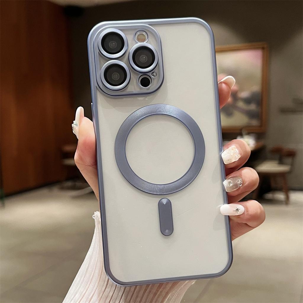 Подходит для чехлов для телефонов IPhone16Pro. Apple 15 Металлик Матовая Оригинальный Цвет 13/14 Гальванизированный Противоударный Чехол