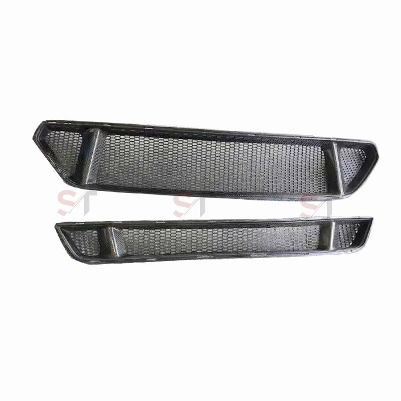 Carbon Fiber Grille Set: Upper & Lower for 2015-2017 Ford Mustang Modified Front Bumper