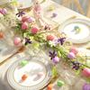 Easter Garland Artificial Floral Spring Garland with Foam Eggs Flowers for Mantle Fireplace Easter Party Indoor Outdoor Decoration