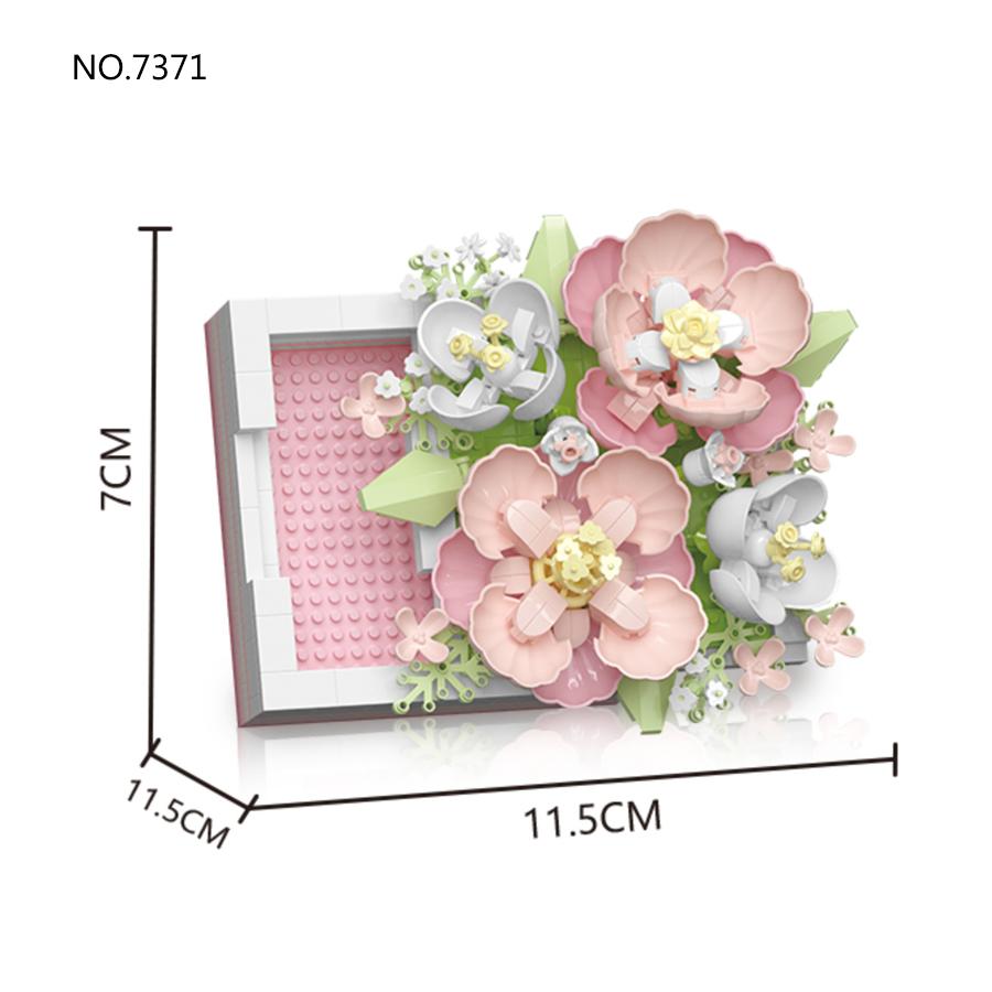 Non-Toxic Creative Artificial Flower Picture Frame Building Blocks Plastic Flowers Bricks Diy Art Ornament Valentine'S Day Gifts