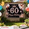 2D Black Glitter 60th Birthday Party Decoration Background