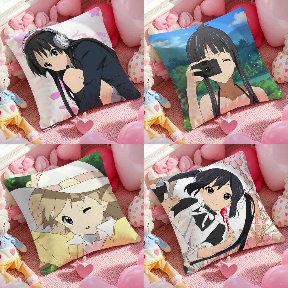 Милый Аниме K-K-ON Классический Чехол на Подушку с Принтом Наволочка для Гостиной Диванной Подушки и Декора Спальни