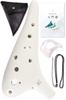 JINSELF by Ocarina Pottery Beginner Set Alto C Beginner Musical Instrument Sheet Music Strap White [Handmade Artisans] Children's