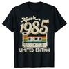 Funny Made In 1985 Limited Edition 40th Birthday Cassette Tape T Shirt Cotton Streetwear Short Sleeve Birthday Gifts T-shirt Men