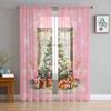 Christmas Tree Gift Fruit Curtains For Living Room Bedroom Home Decoration Window Voile Tulle Curtain Drapes
