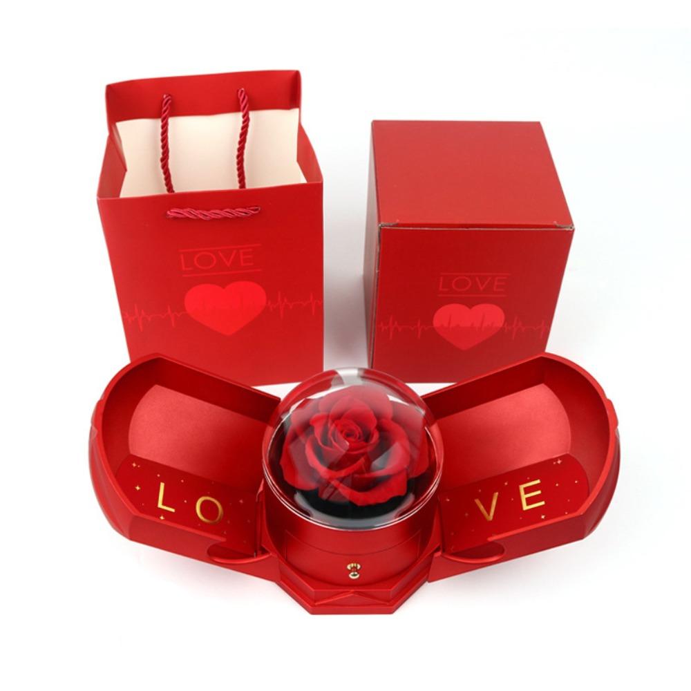 Forever Flower Eternal Rose Ювелирная шкатулка Подарочный замок Упаковка Коробка Ожерелье Подарочная коробка Жена